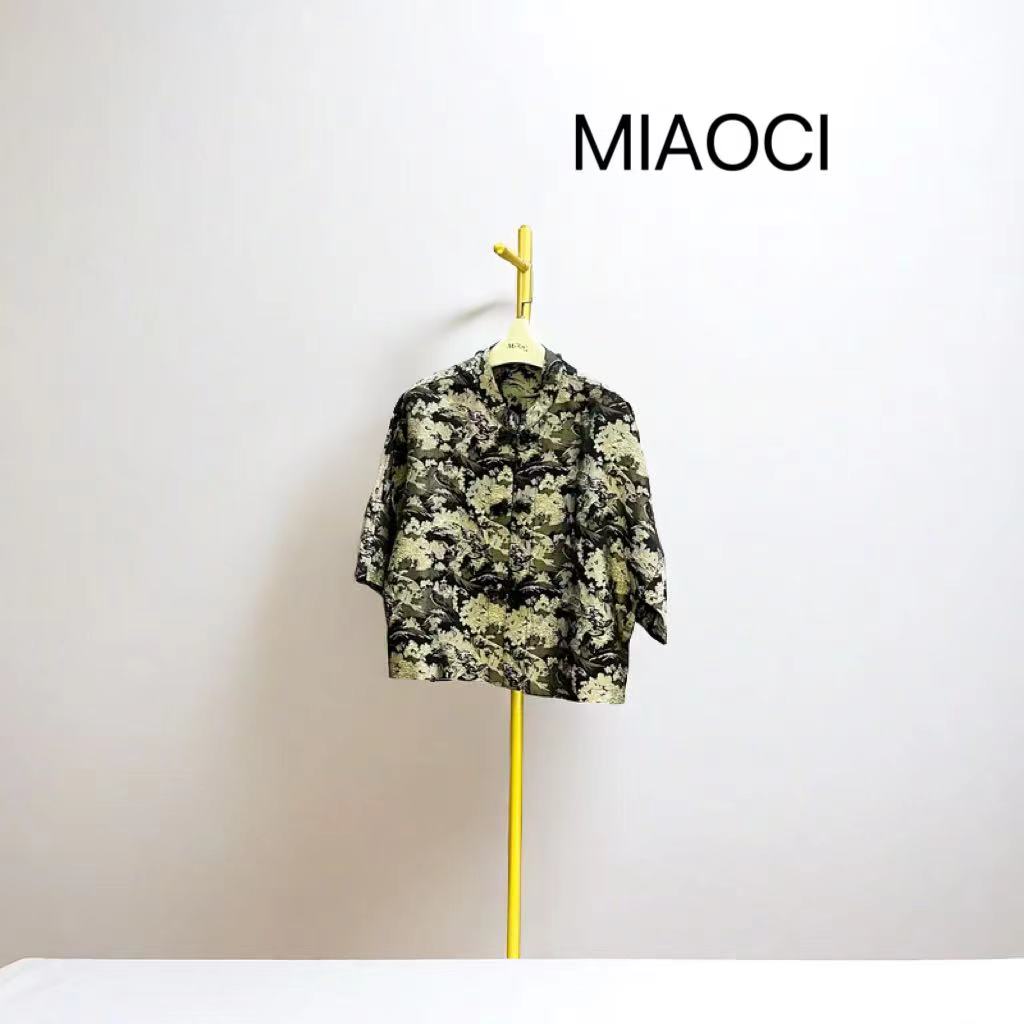 3【MIAOCI】6872夏季女士时尚百搭复古国风碎花轻奢气质款分袖外套