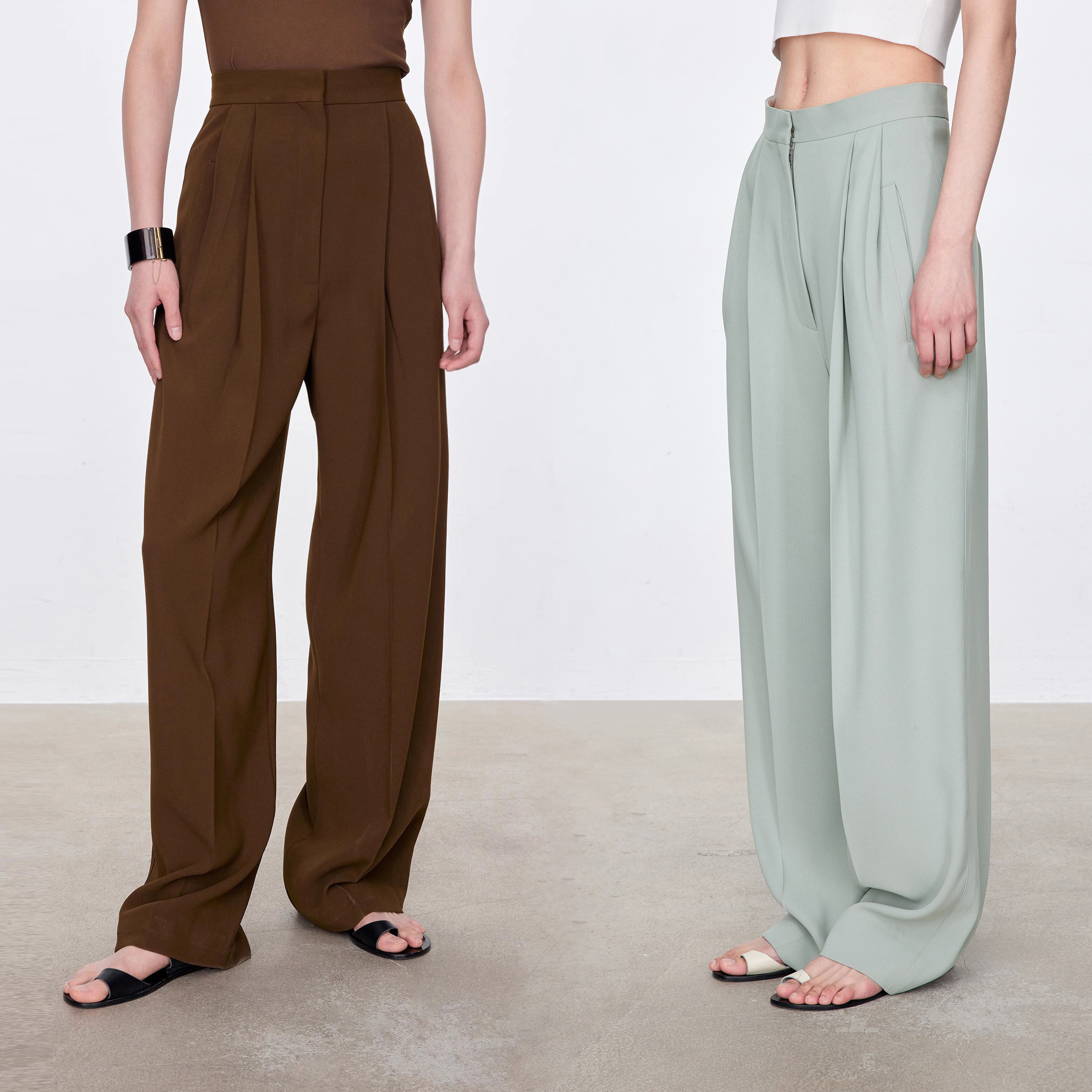 CHICJOC仅供线上 高端凉感舒适易打理面料 高腰微锥阔腿神裤