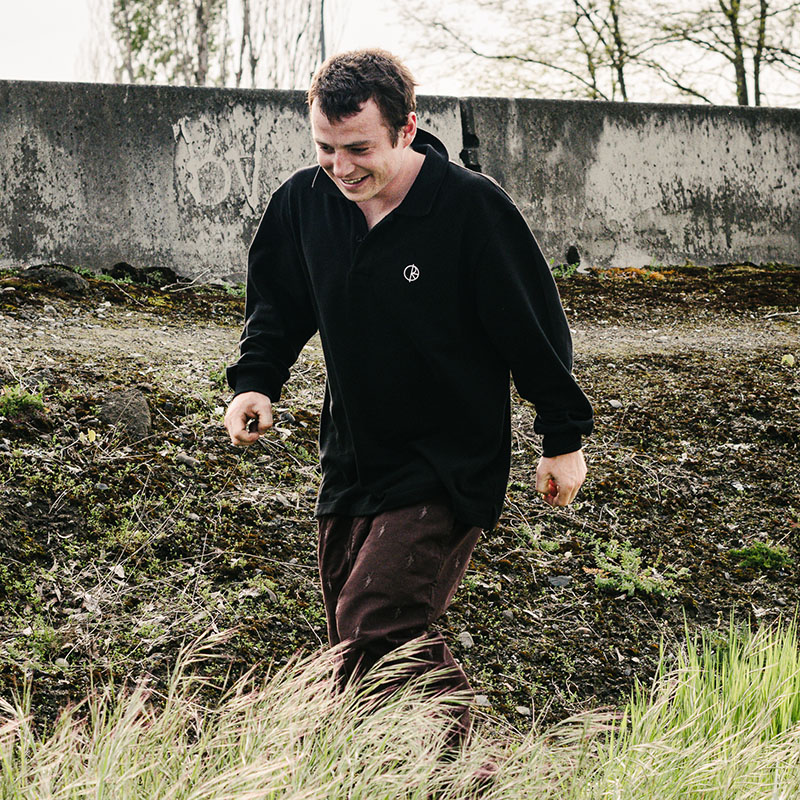 Polar Skate Co LS Shirt 刺绣Logo休闲复古纯色长袖T恤Polo衫男