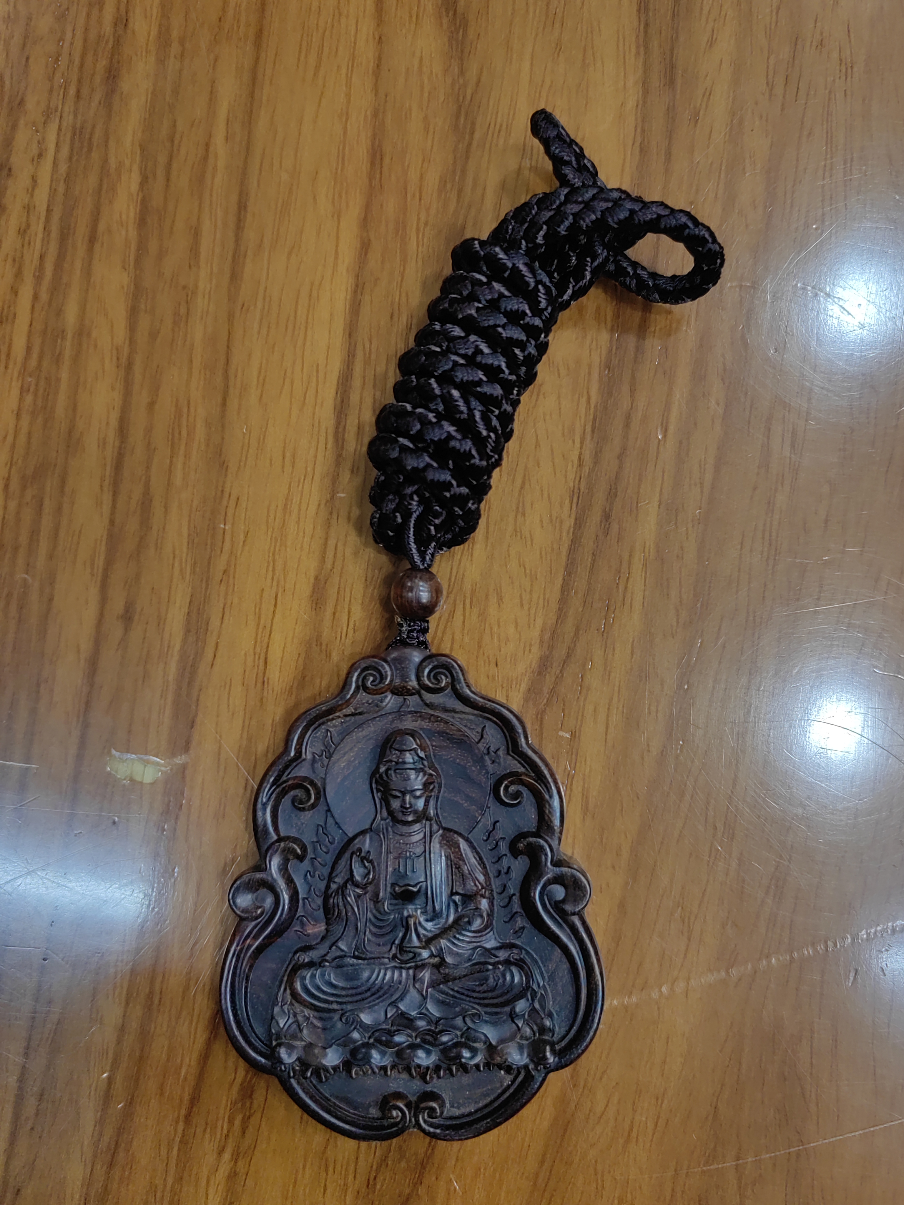 海南黄花梨观音吊坠