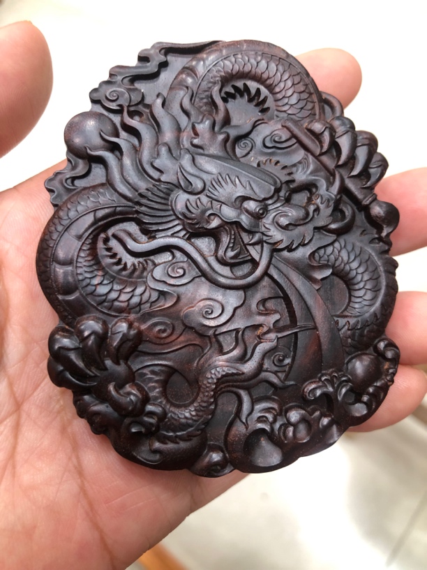 海南黄花梨新干料紫油梨龙牌