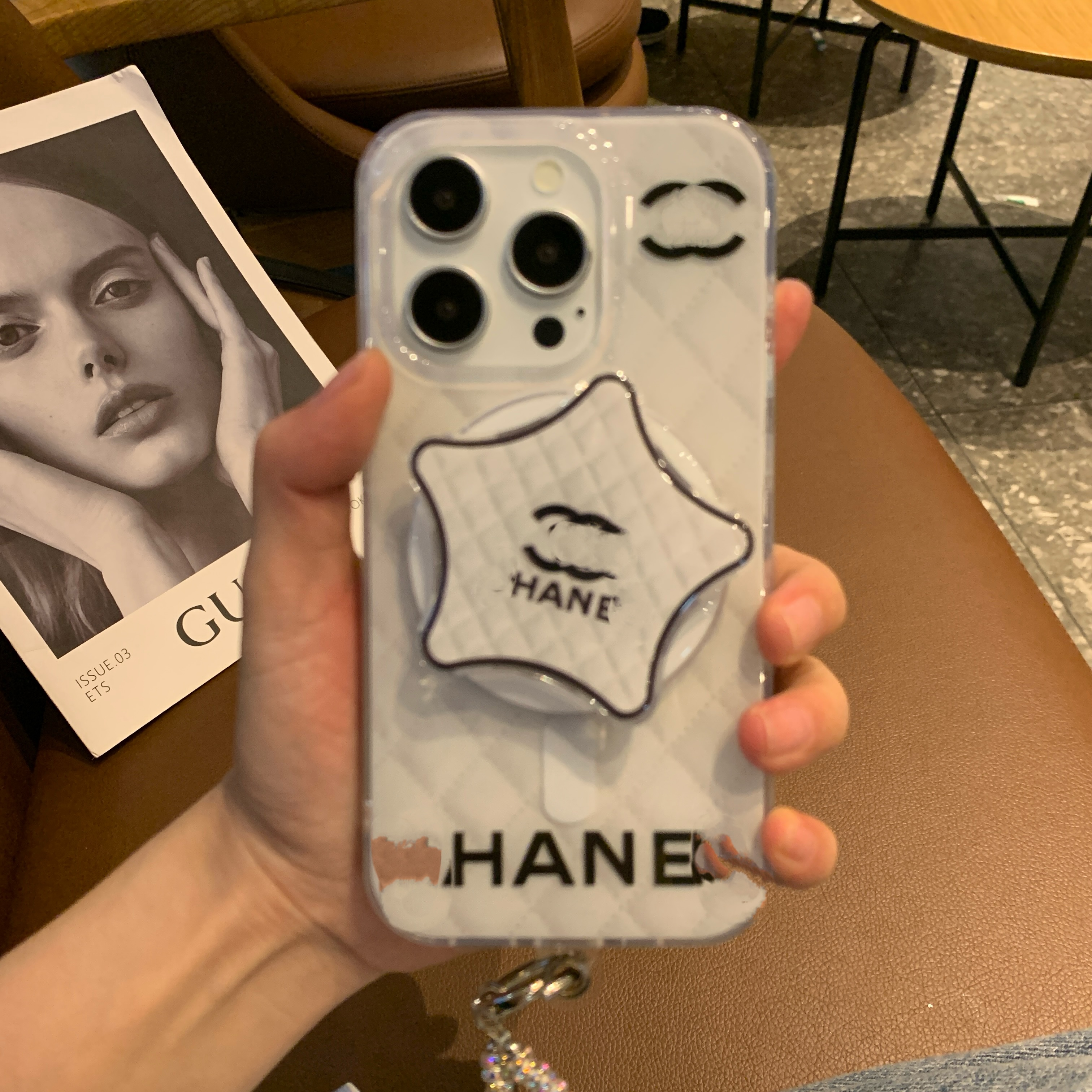 简约纯色小香风适用iPhone15promax磁吸海星支架13苹果14手机壳12