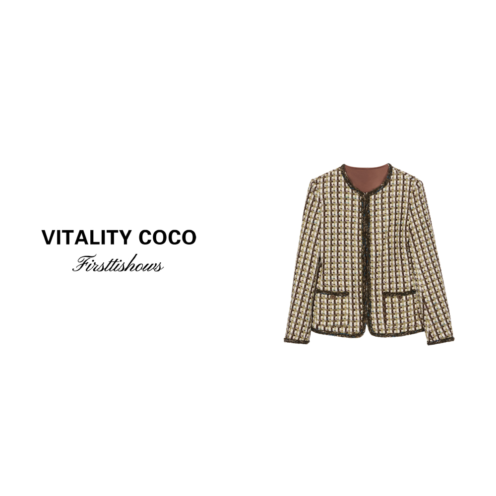 「VITALITY COCO」法式小香风秋高定名媛美拉德粗花呢外套-986
