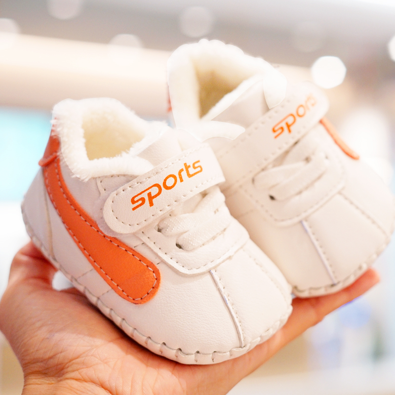 新生婴儿鞋冬季软底6到12个学步鞋0-3-12月加绒保暖男女宝宝鞋子