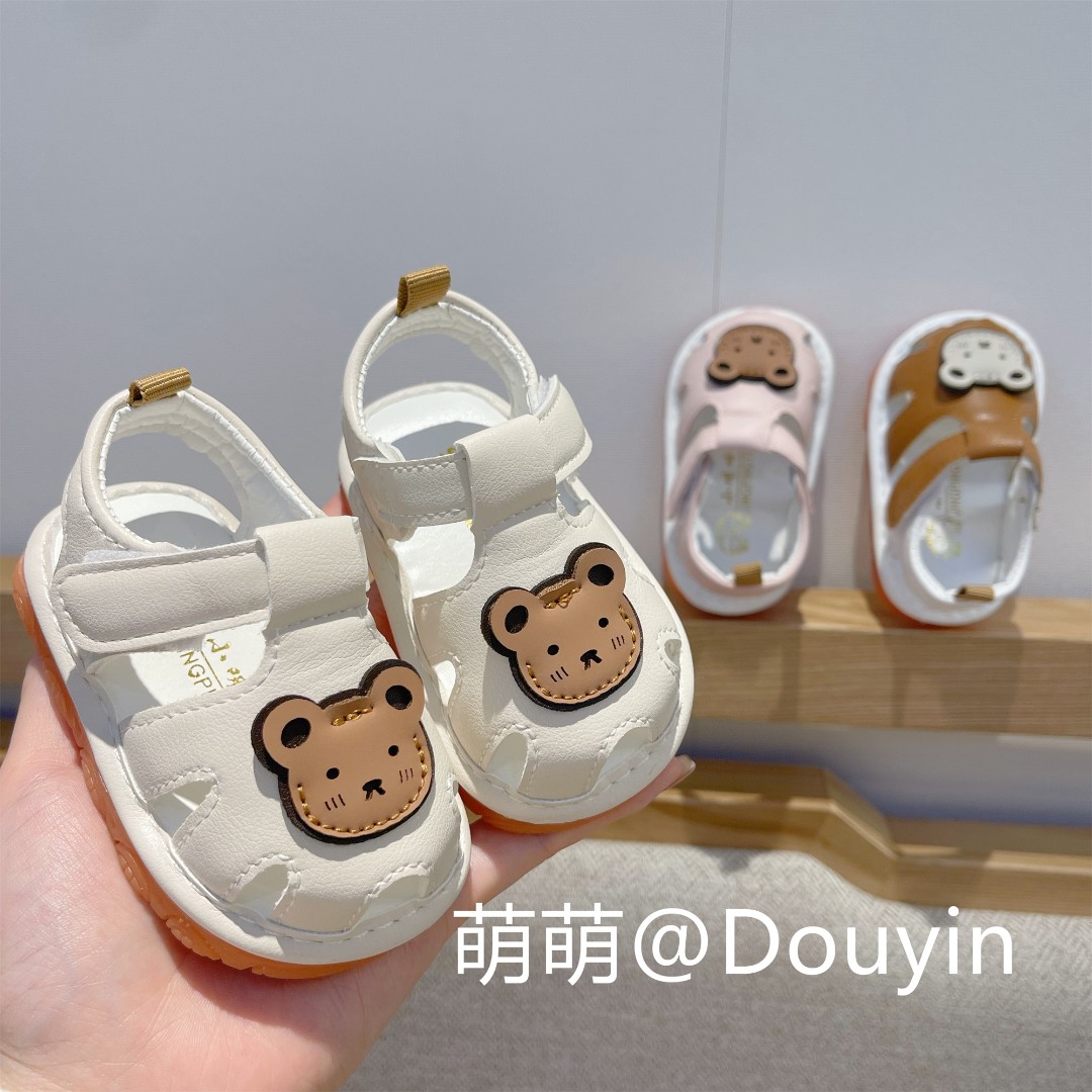 夏季婴儿鞋子1-2岁男女宝宝学步鞋防踢防滑软底幼童凉鞋叫叫鞋