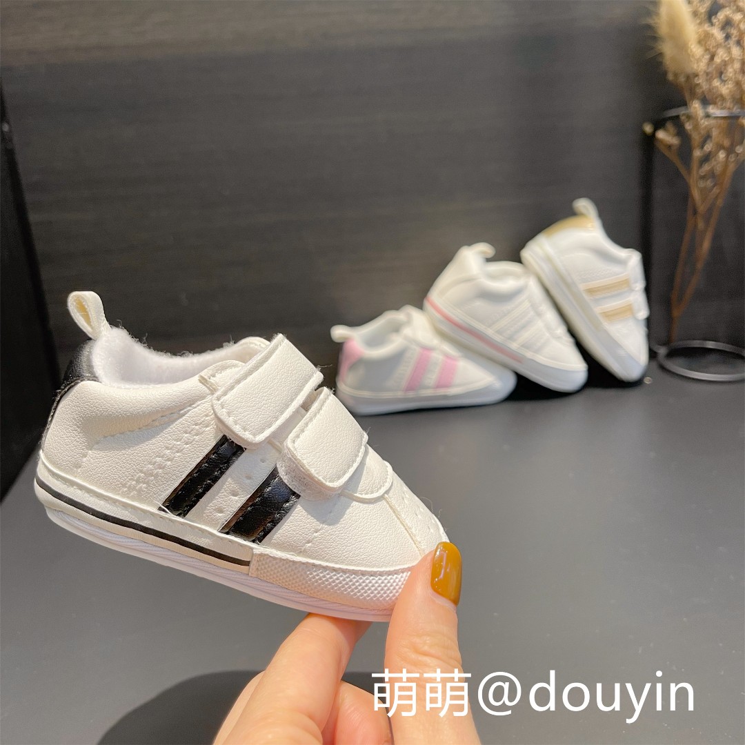 春秋婴幼儿鞋子0-1岁男女宝宝休闲小白鞋软底防滑透气防掉学步鞋