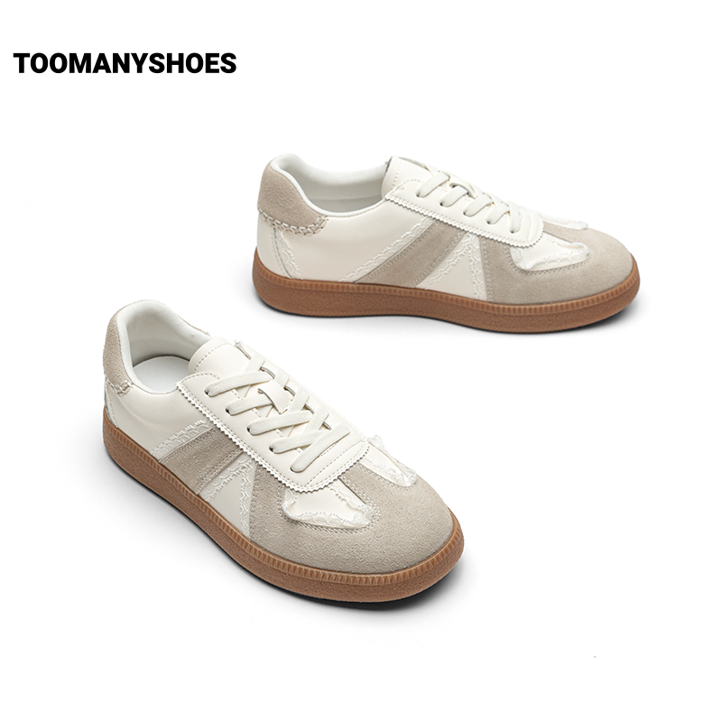 【活动】Toomanyshoes女鞋虚拟恋人拼接蕾丝休闲复古德训鞋时尚