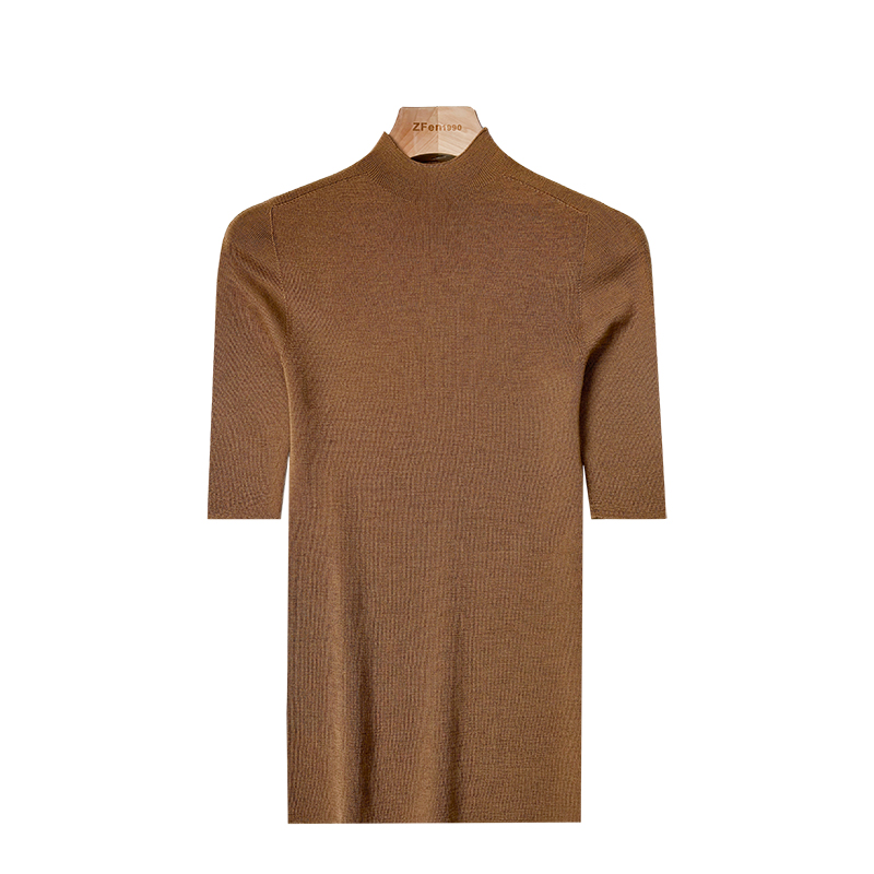 【濮院羊毛衫100%精纺】60支细羊毛衫纯色短中袖女款气质百搭