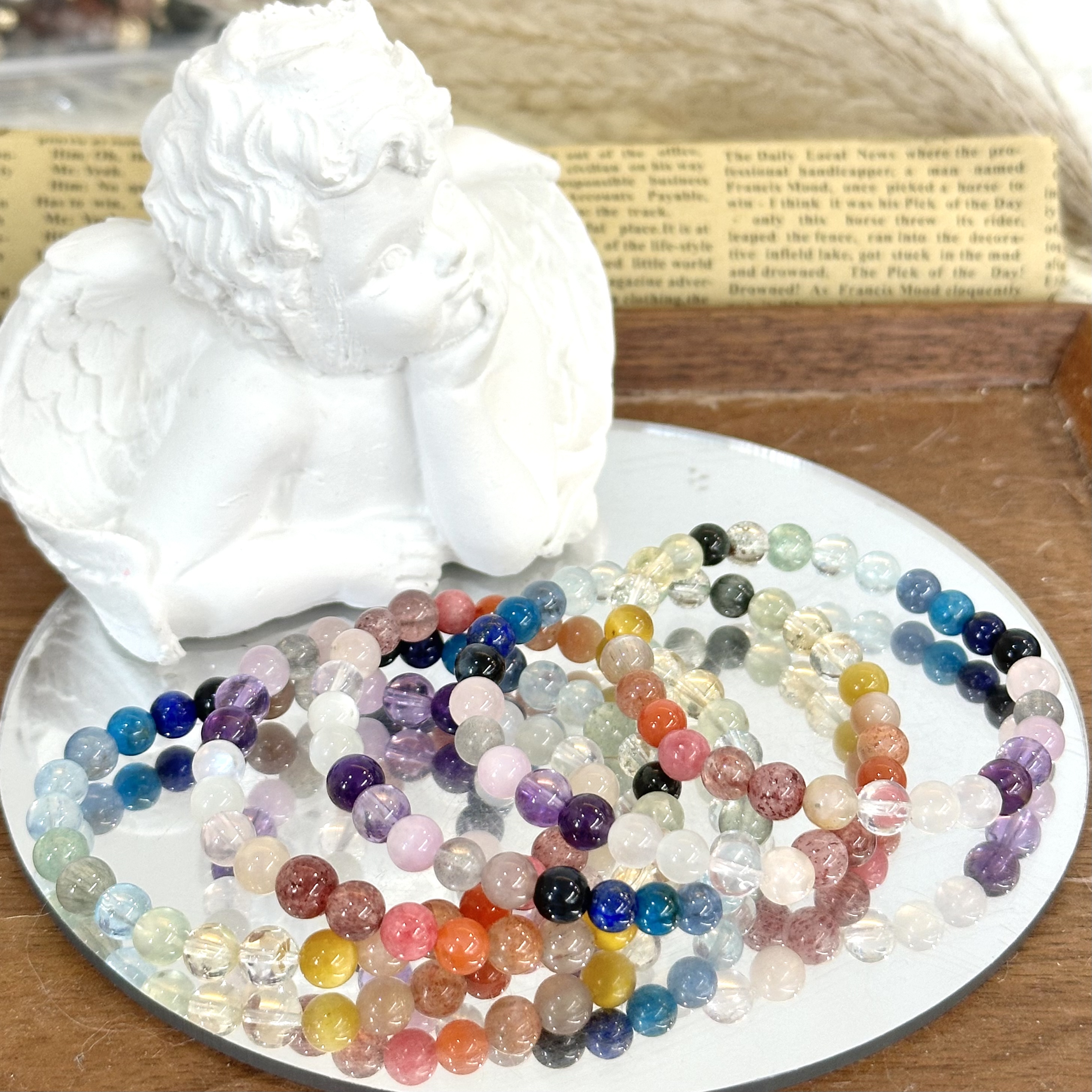 【多宝6m】DM1150水晶萤石海蓝宝青金石南红月光石金太阳多样性发一