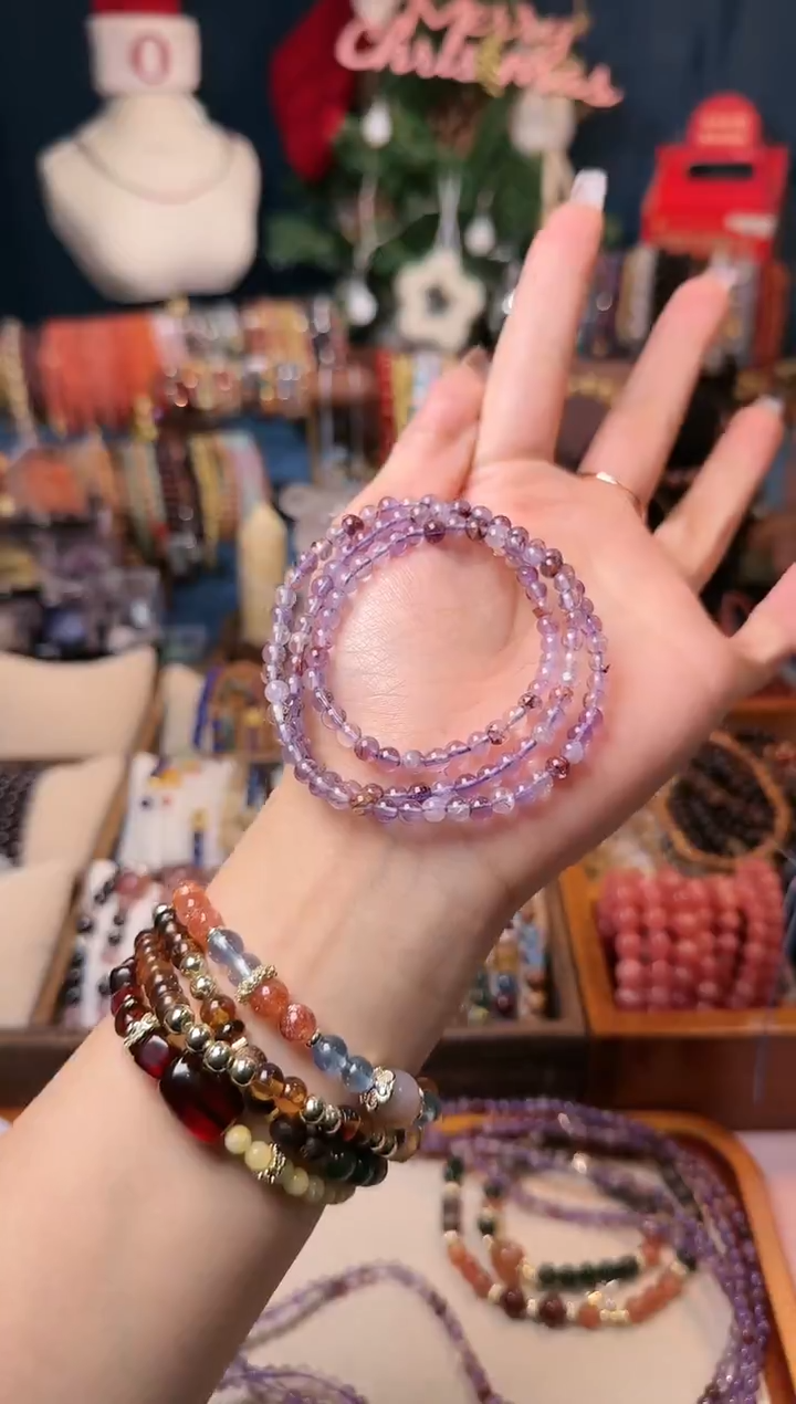 【闪购商品】水晶手链未镶嵌w08，紫幽灵 多样性发一