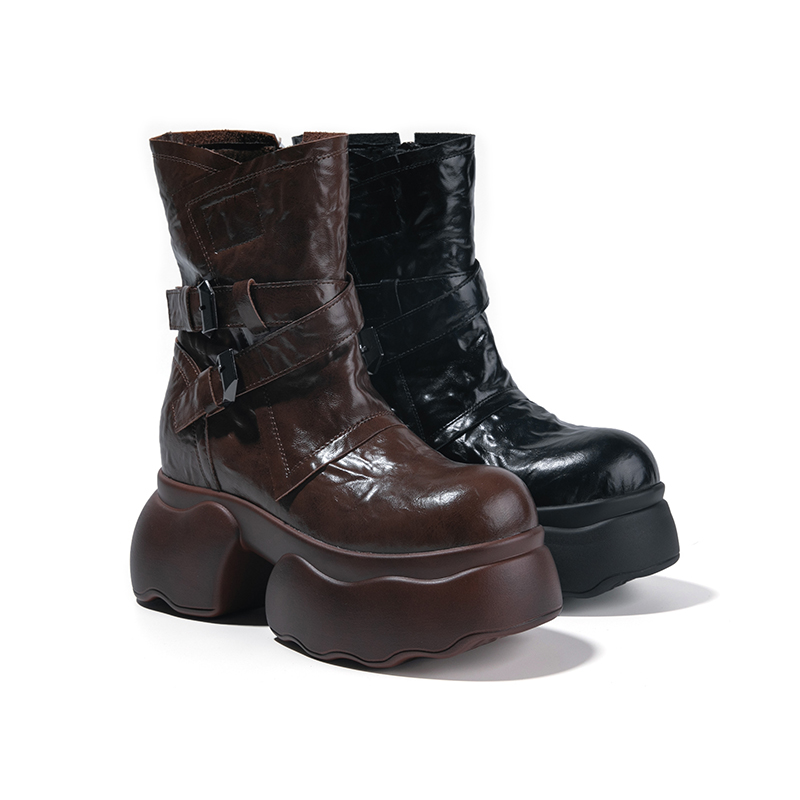 【9.5公分】切尔西短靴女2024年新款秋季高跟百搭厚底烟筒靴子女鞋