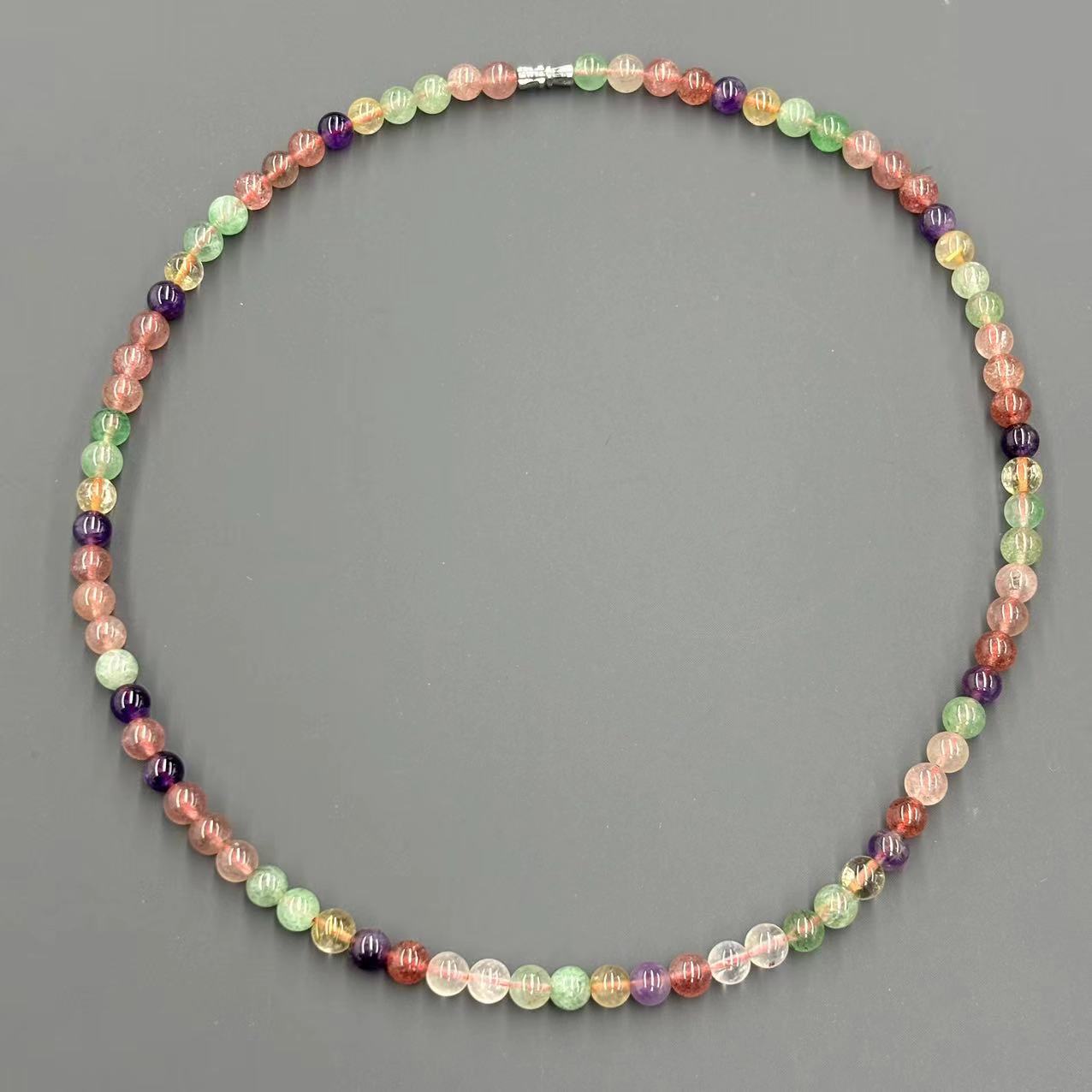 【符老板】x639-国风设计款多宝水晶圆珠素圈项链-赠礼盒