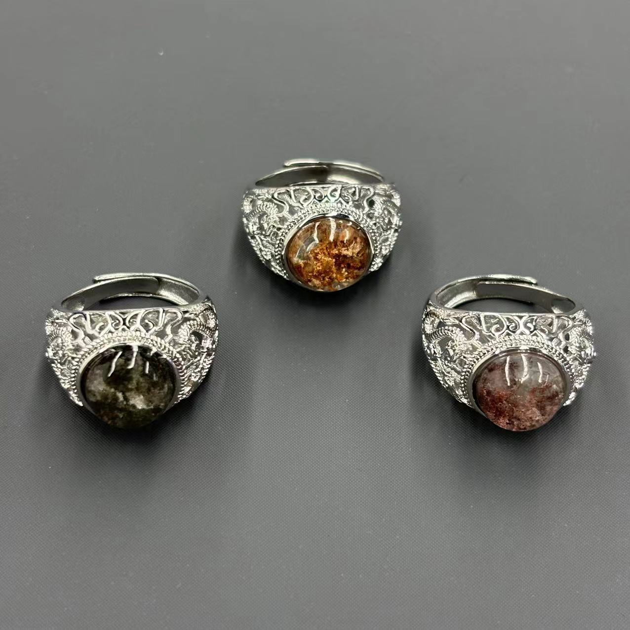 【符老板】a506-国风设计款四季幽灵水晶蛋面戒指-赠礼盒