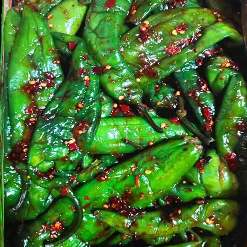 油香虎皮青椒咸菜辣椒尖椒腌辣椒下饭菜腌制大青椒即食微辣菜蒜1g