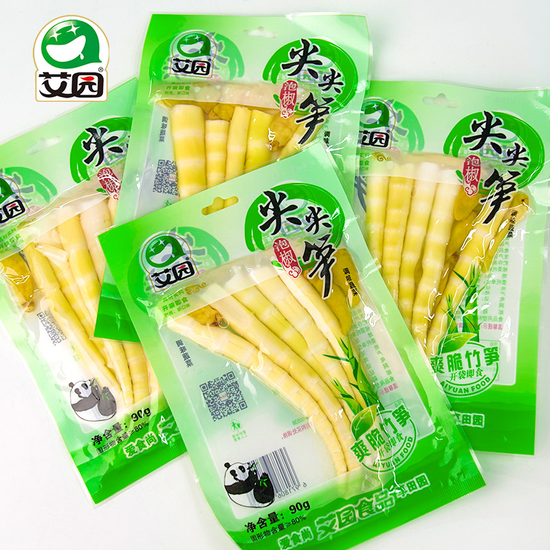 艾园泡椒尖尖笋山椒竹笋脆笋酸辣笋子笋尖新鲜开即食零食笋0g