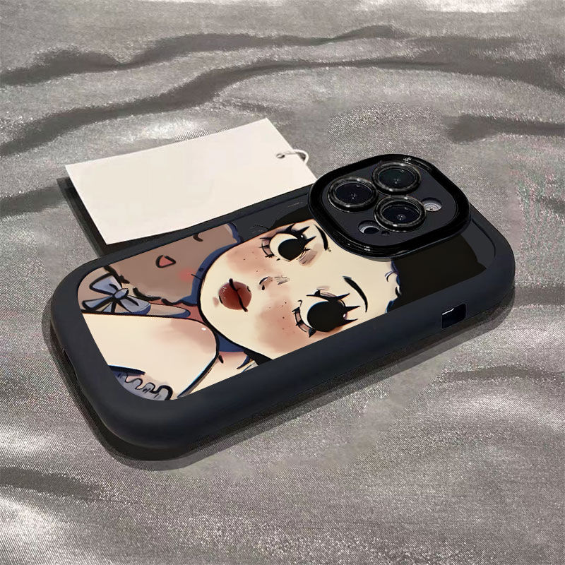 抱熊女生适用苹果15promax手机壳iphone14全包13 12 11高级感x