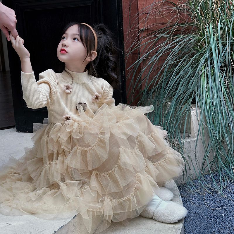 秋冬新款女童连衣裙冬裙款裙子新款秋冬儿童加厚小女孩洋气公主裙