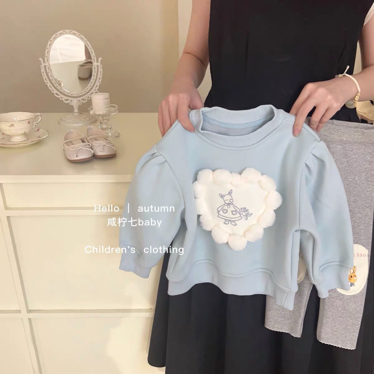 韩系童装女童秋装卫衣套装2023新款加绒加厚保暖女宝宝长袖上衣打
