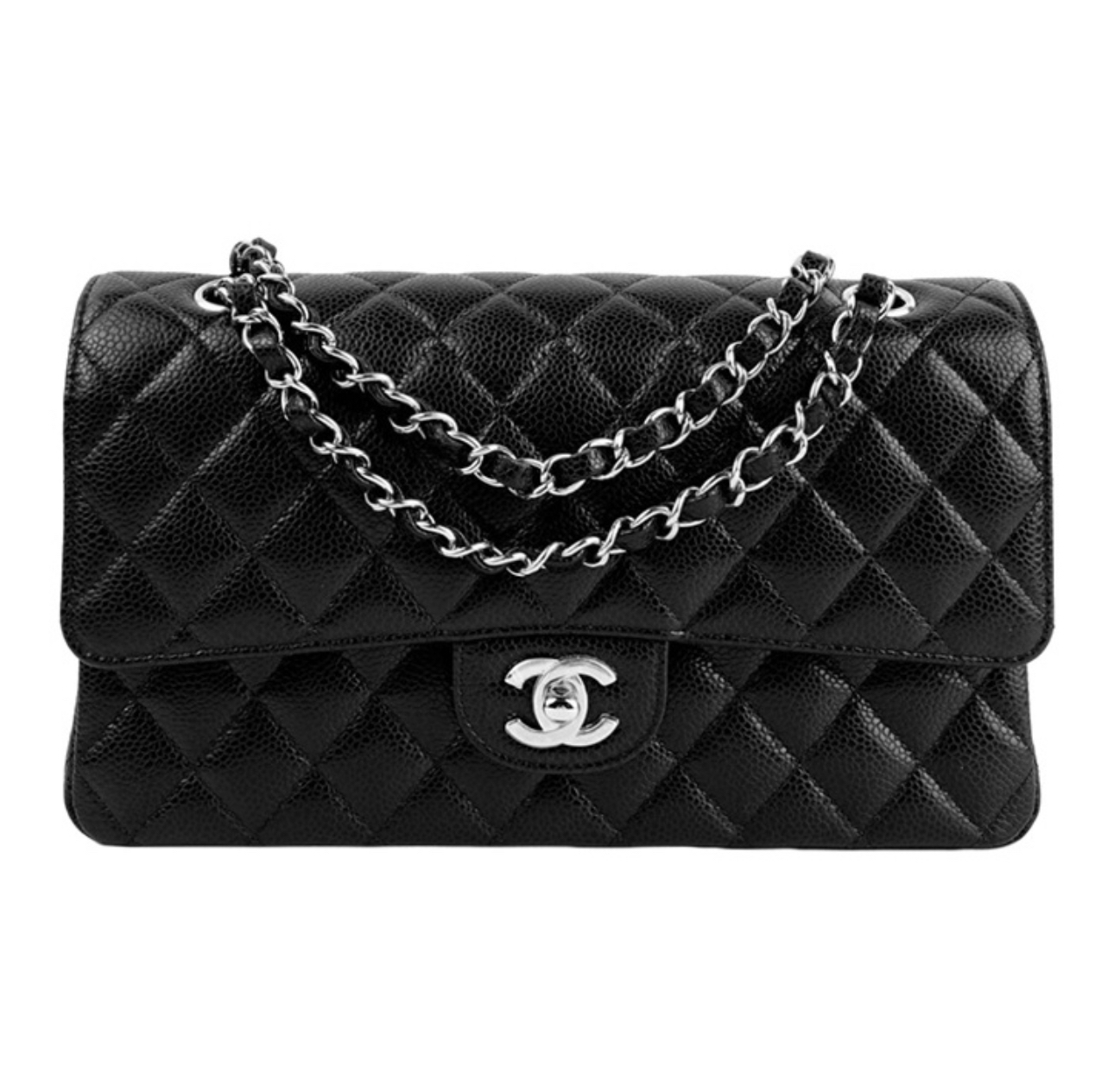 99新 Chanel/香奈儿 CF中号荔枝纹翻盖中号口盖包腋下包21年芯片