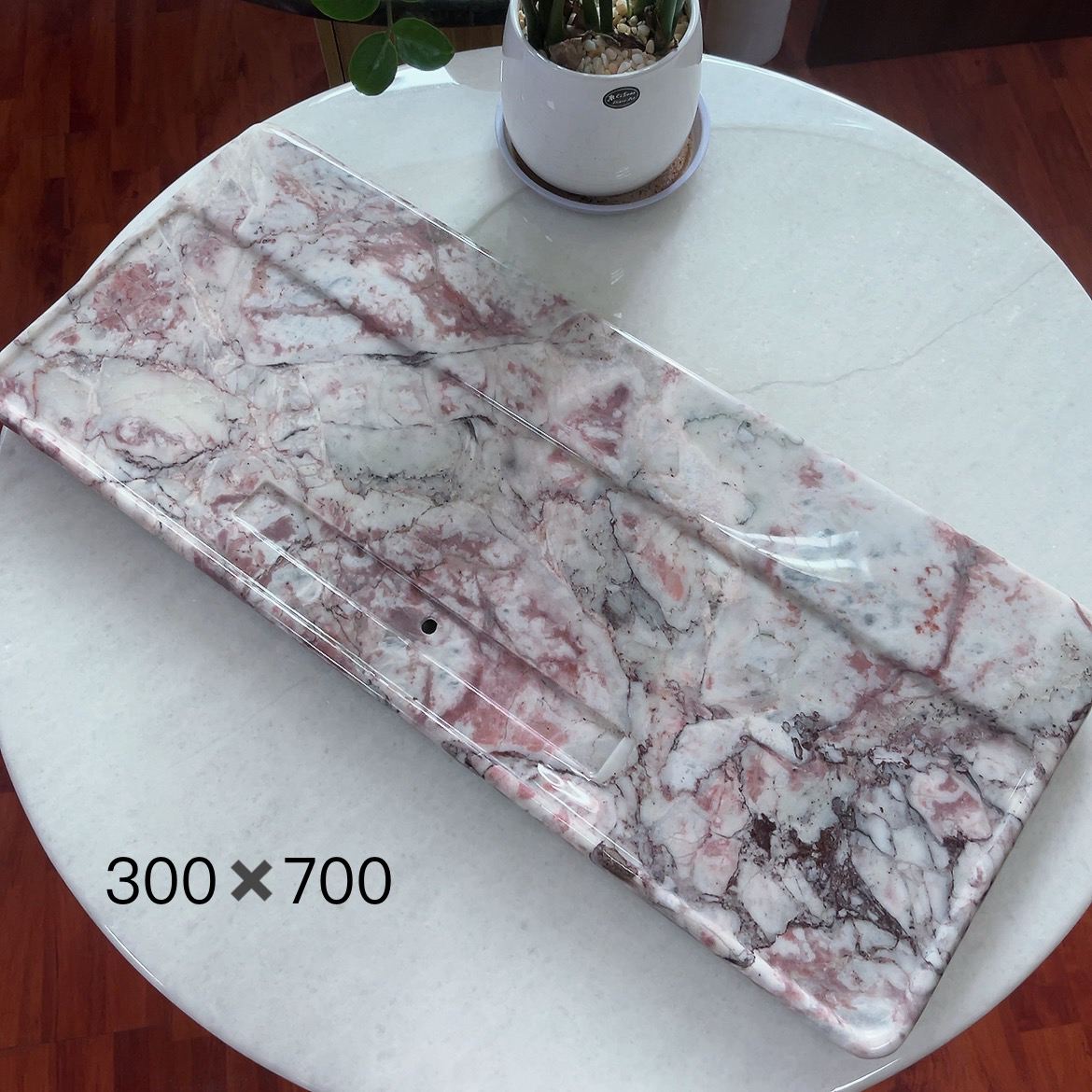 巴西四季粉奢石流水湿泡台茶盘家用长方形功夫茶专用茶台摆件