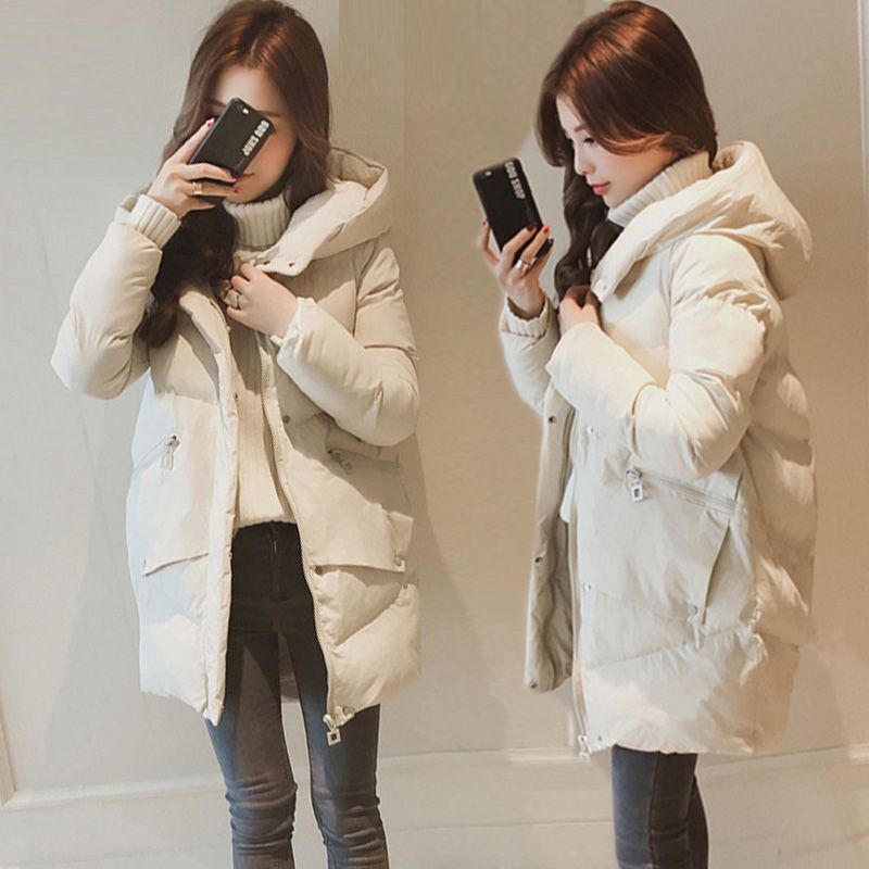 冬季新款羽绒服女中长款冬季加厚保暖羽绒服女学生韩版面包服宽