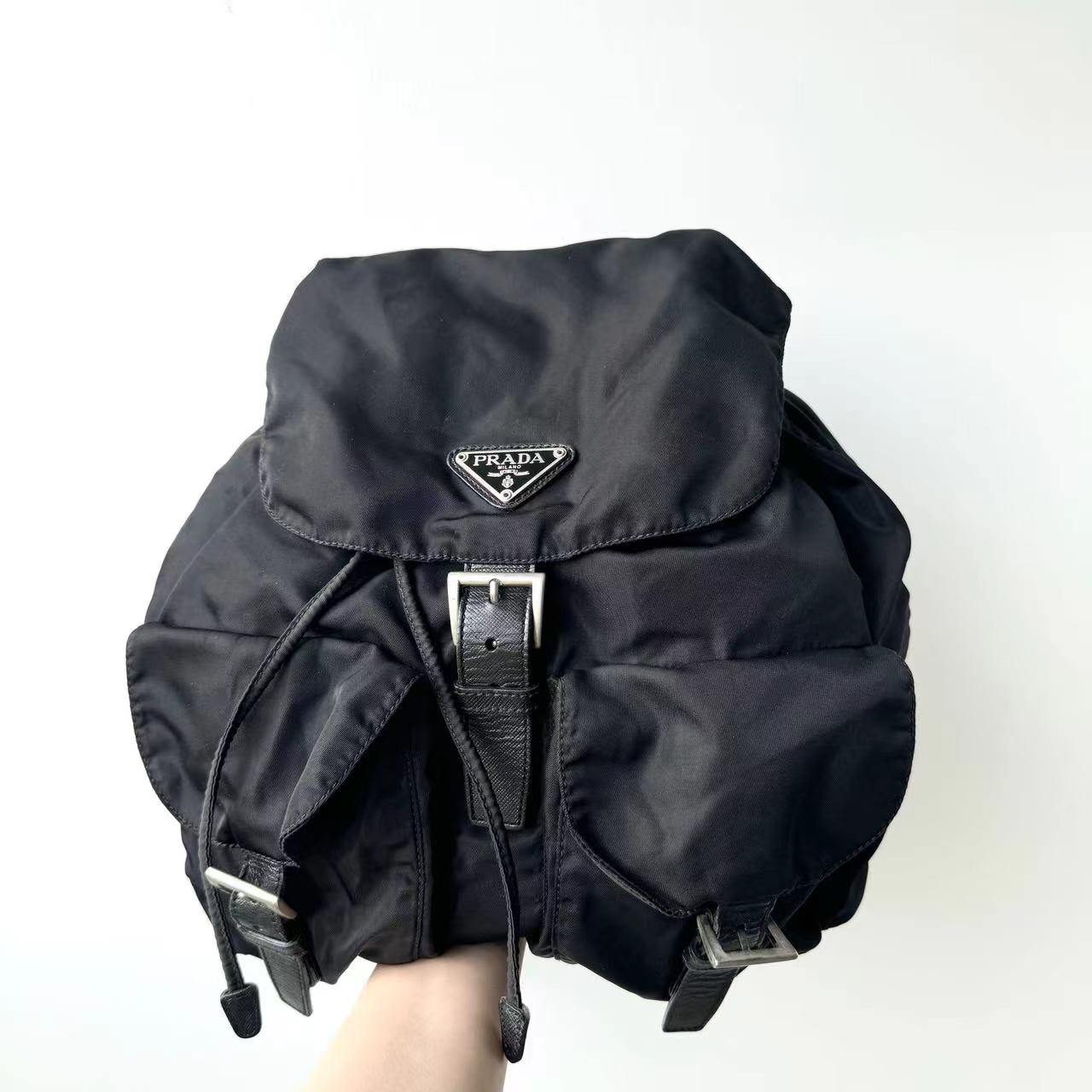 95新 Prada/普拉达 降落伞大号双兜双肩包