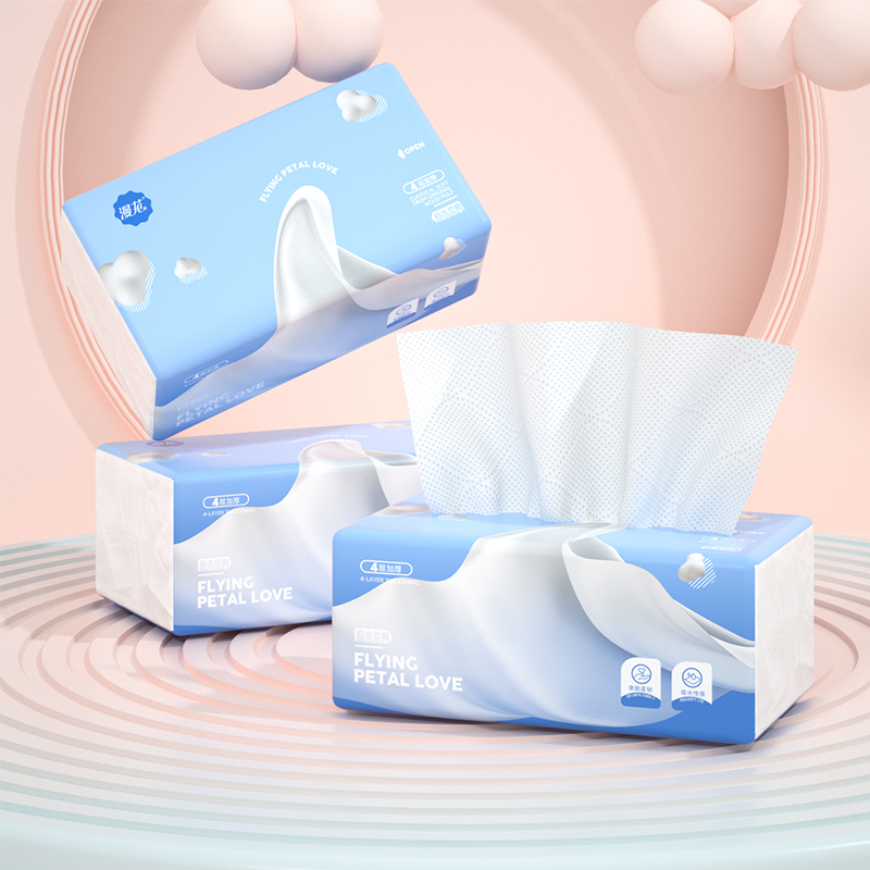 漫花抽纸4层加厚64抽3包家用面巾纸抽取式餐巾纸卫生纸巾整1件装