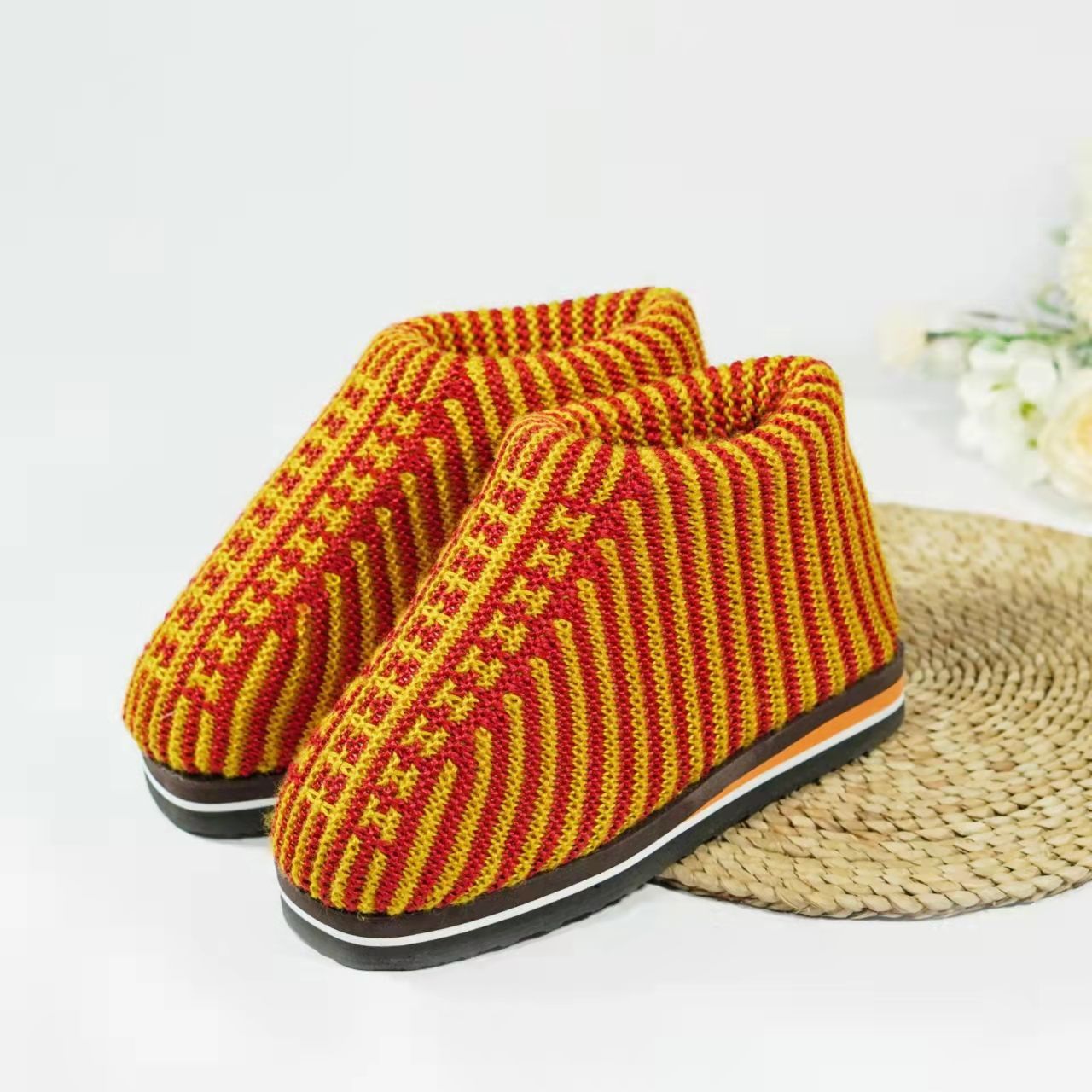 毛线鞋男女纯手工编织棉鞋居家冬季保暖鞋成品拖鞋防滑舒适保暖手