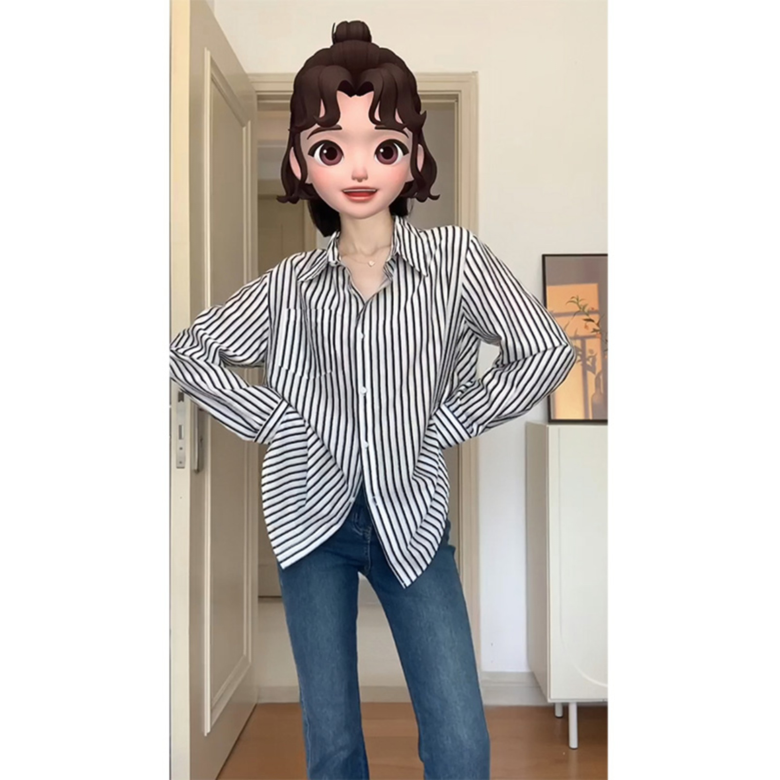 初春衬衫女法式设计感小众条纹衬衣2024早春新款厅里厅气超仙上衣