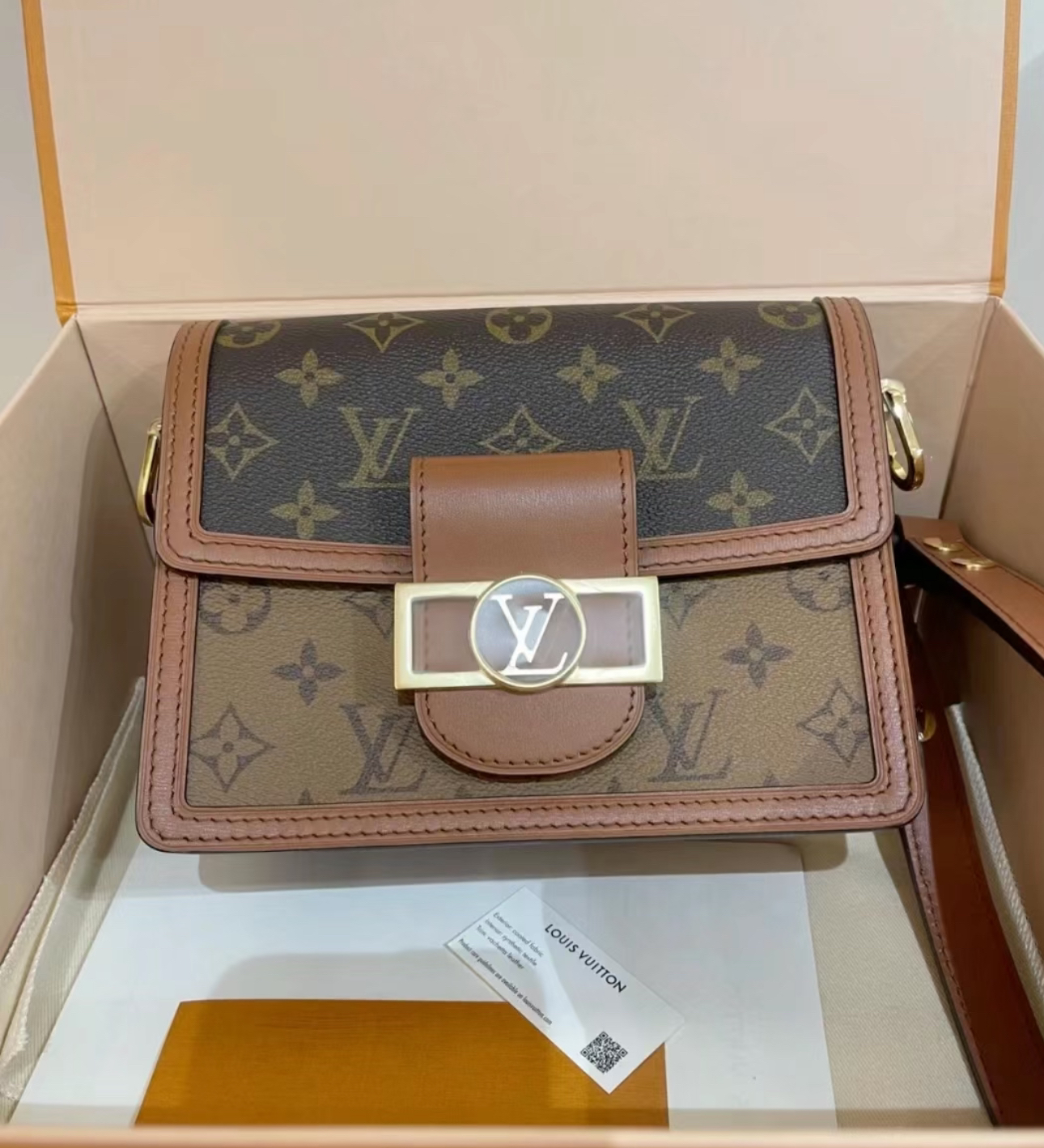 99新 LouisVuitton/路易威登 （闲置25年票）金标铜片达芙妮小号包