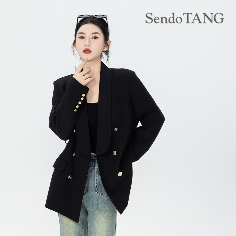 【黑桔梗】胖多家女装气质设计秋季时尚宽松显瘦上衣外套