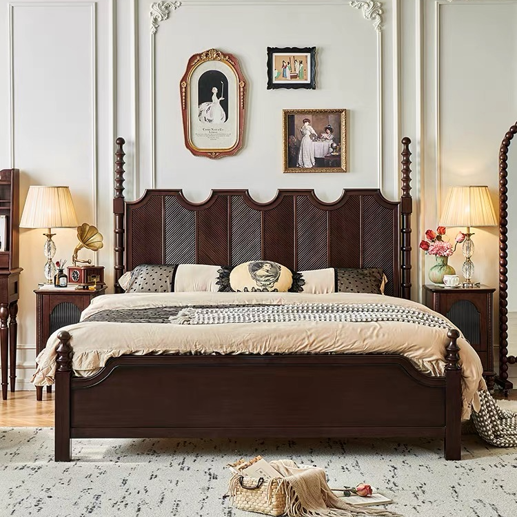 法式复古床美式风全实木床2024年新款双人床主卧1米8大床