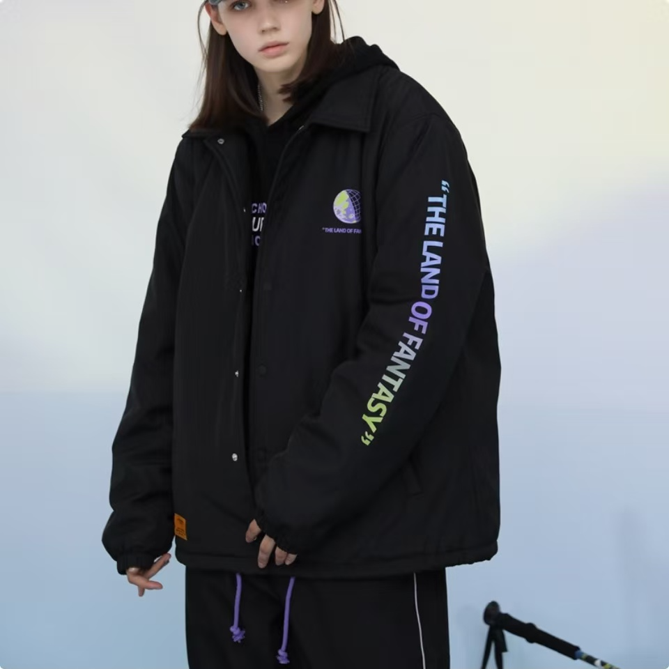 PCMY 渐变刷漆涂鸦休闲宽松夹克 男女同款 黑色