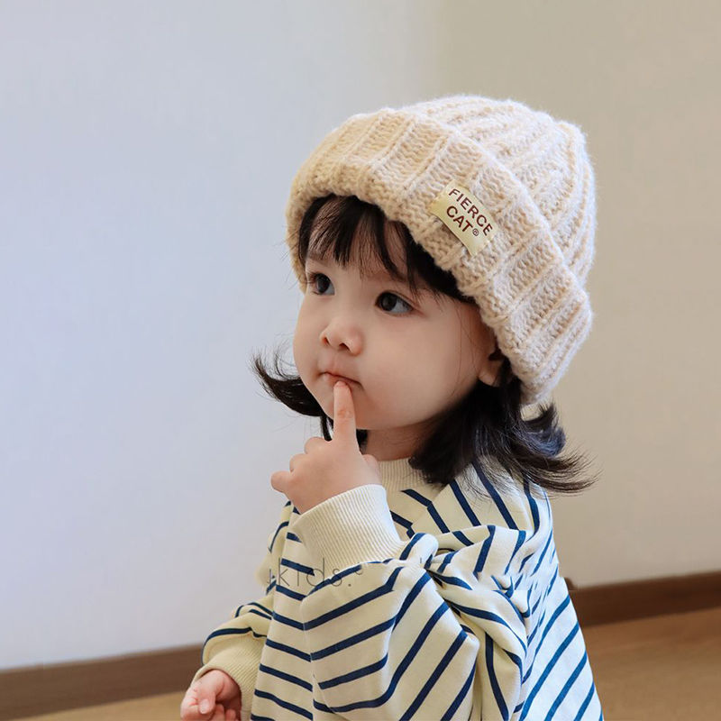 儿童保暖帽秋冬季女童针织毛线帽男童套头护耳帽宝宝帽子2023新款