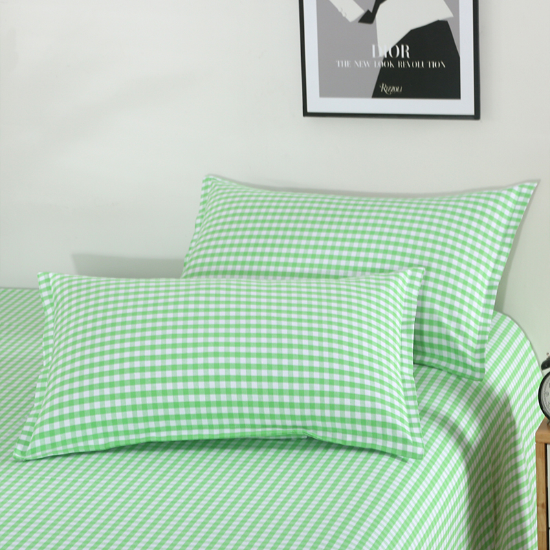 纯棉老粗布枕套一对加厚简约宿舍全棉色织大号透气学生格子枕头套