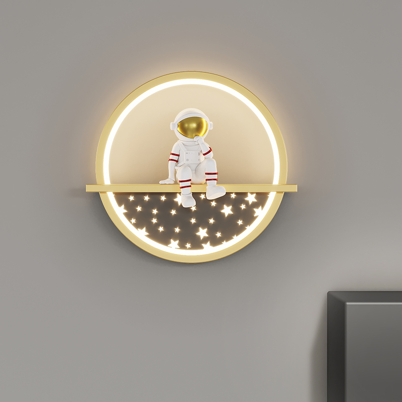 跃豪床头灯个性儿童房间玄关月球宇航员现代简约客厅电视背景墙灯