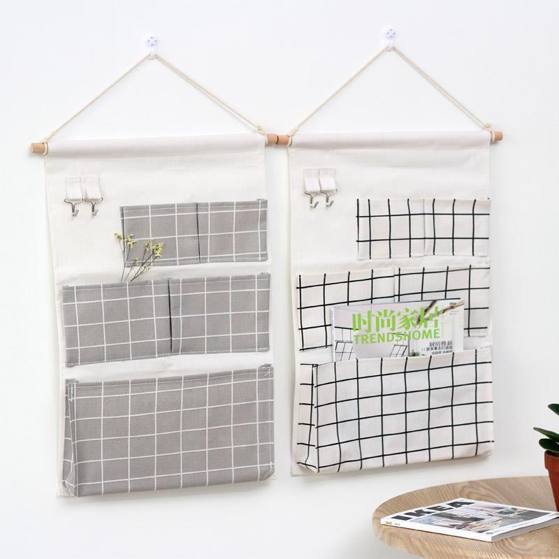 家居布艺收纳袋挂袋挂墙挂式门后宿舍寝室衣柜神器手机壁挂储物袋