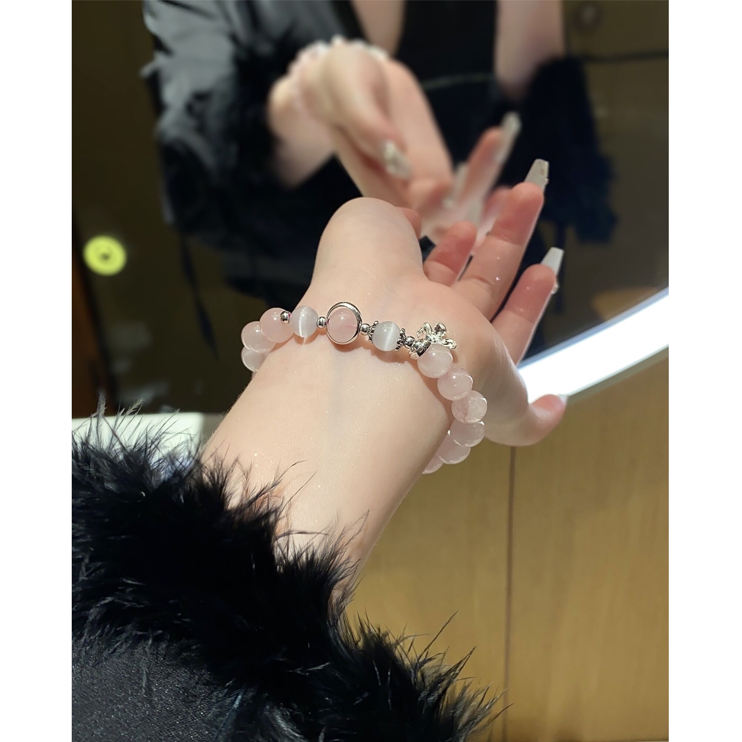 合金手链 【招桃花】粉色女樱花手串送女友闺蜜手饰高级感小众森系