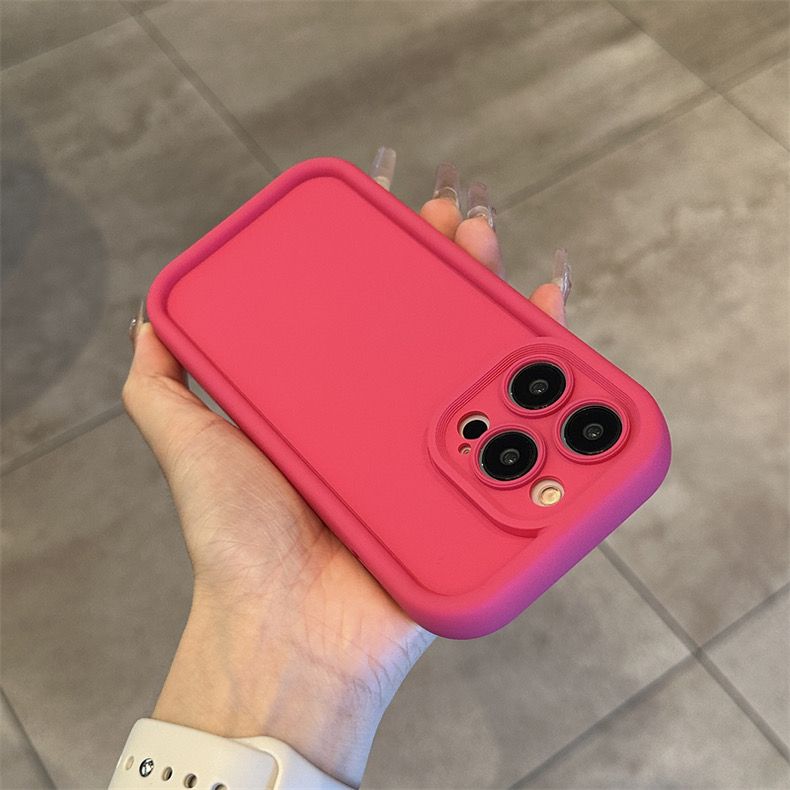 简约肤感适用苹果15手机壳极简精孔纯色iPhone14肤感12/11硅胶13