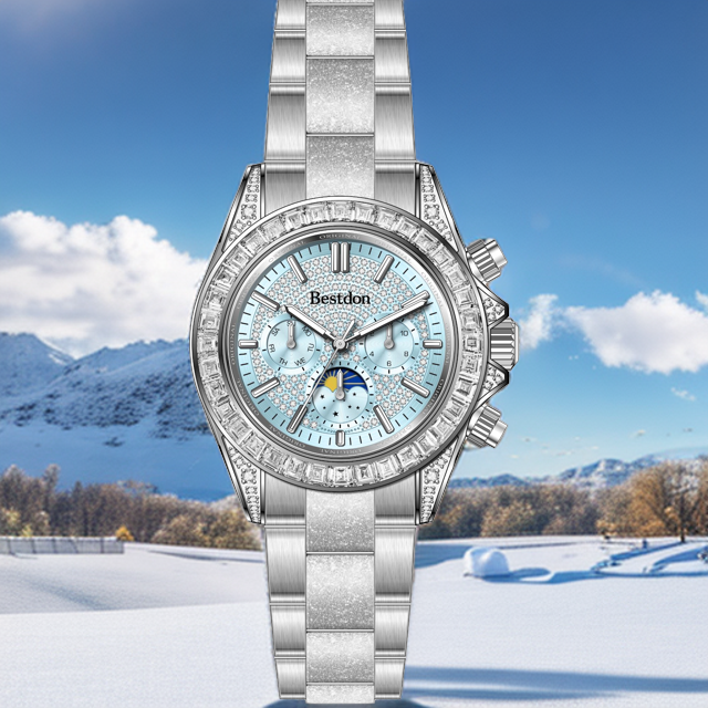【专柜直发专属】铂金冰川迪-男士全自动机械镶钻名表高档手表