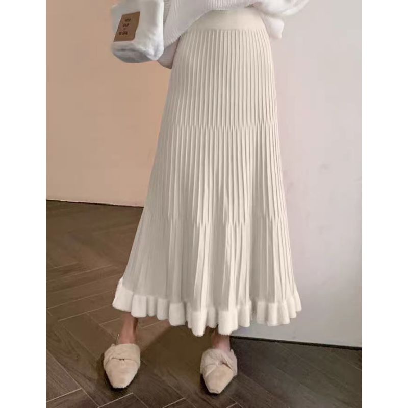 A101938，枫情，秋冬季日常旗袍针织打底半身裙，裙长75左右，均码