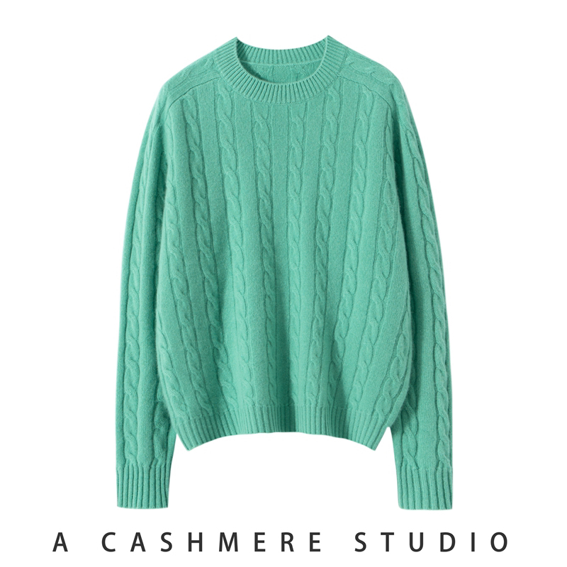 【港风麻花】康赛妮100%纯山羊绒双股加厚慵懒复古羊绒衫