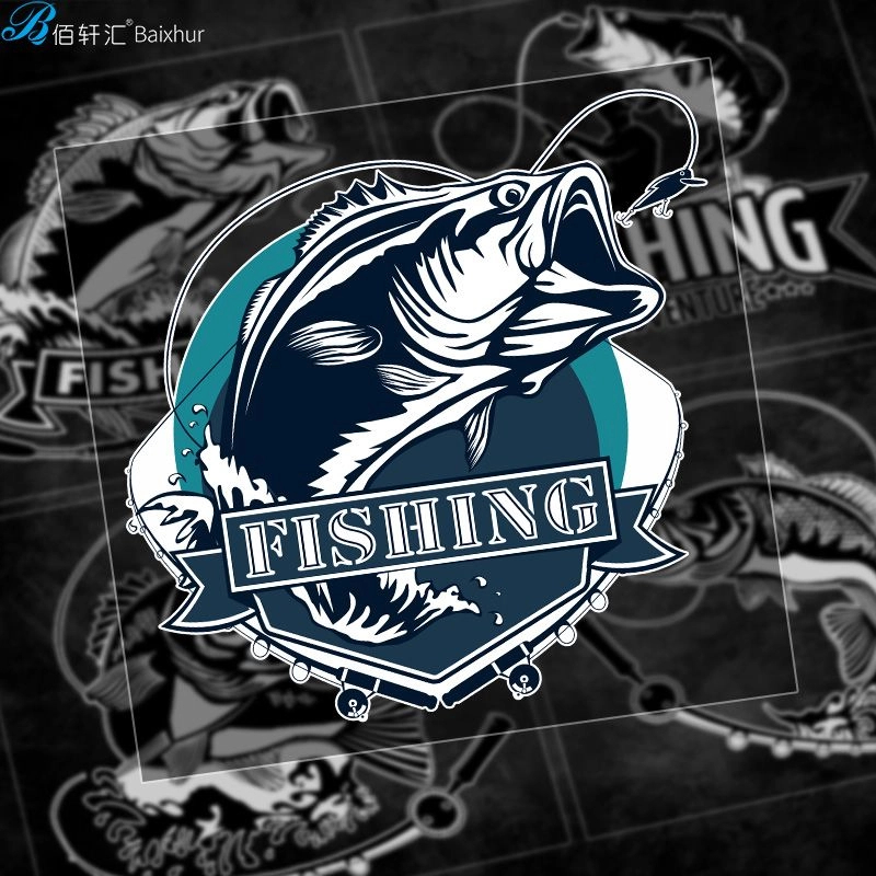 钓鱼车贴钓鱼爱好者钓鱼部路亚车身防水贴电动车摩托钓鱼箱装饰贴