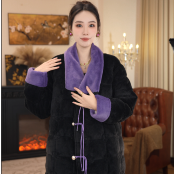 【紫霞仙子长袍】2025冬季新款睡衣女家居服套装夹棉加厚可外穿时尚