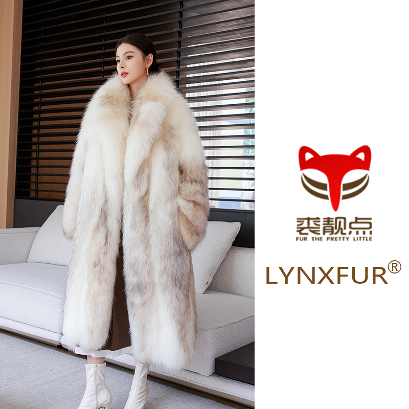 金岛貉子毛外套高端定制进口皮草外套设计师走秀款潮牌冬季气质