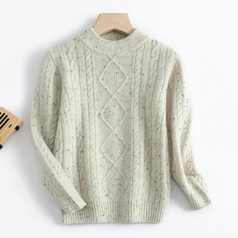 儿童羊毛衫秋冬新款半高领加厚花纱男童女童毛衣针织打底衫