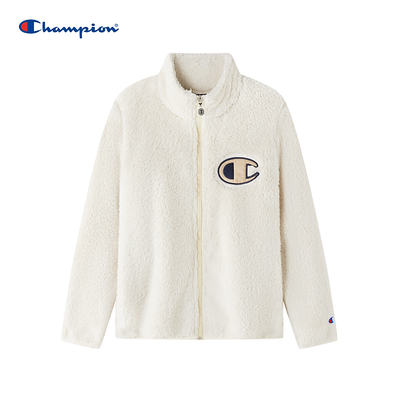champion冠军儿童装25秋冬新品男女大小童仿羊羔绒加厚保暖绒外套