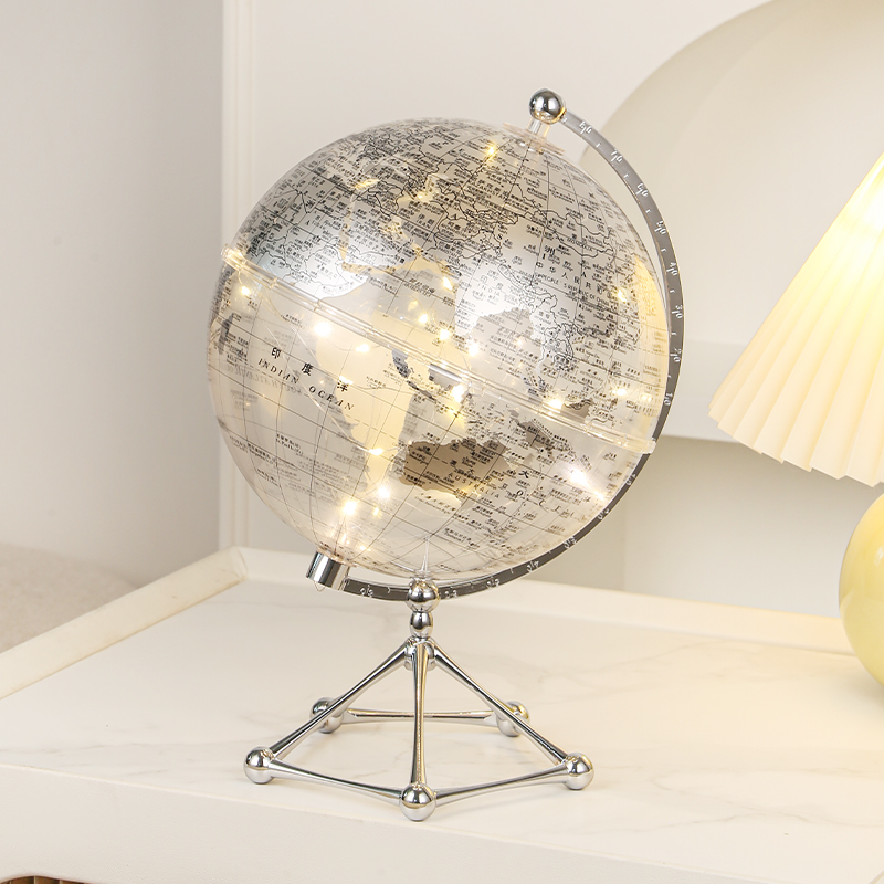 创意透明地球仪摆件轻奢高档家居客厅酒柜电视柜书房办公室装饰品