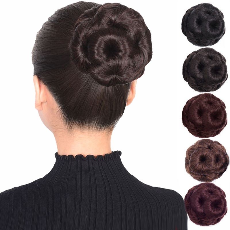 假发造型发包头九朵花抓夹假发圈新娘丸子头女生盘发圈抓夹花苞头