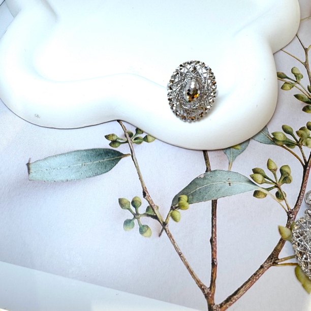 铂金Pt950椭圆鸽子蛋戒指7.46克  可调节12-18号圈口